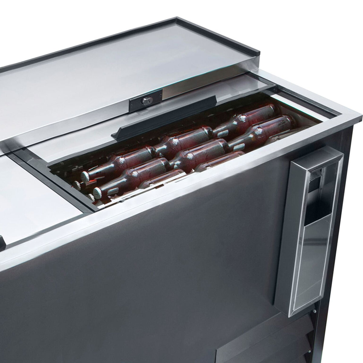 Maxx Cold MXCR65BHC Commercial Bottle Cooler with 2 Stainless Steel Doors and Top 4 Rollers Integrated Bottle Opener and Forced Air Cooling by DUURA – Model DVBC65