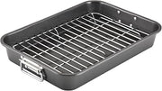 Farberware Bakeware Nonstick Roaster, Roasting Pan with Rack, Gray