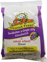 SunWise Sunbutter & Grape Crustless Sandwich, Peanut-Free, Ready to Eat, 5.2 oz (48 Count Bulk Case)