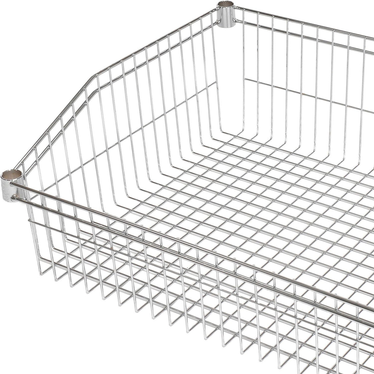 Wire Basket Shelf by Global Industrial – 18"L x 48"W x 10"H, 300.0 pounds, Alloy Steel, Chrome, Model WB1848C