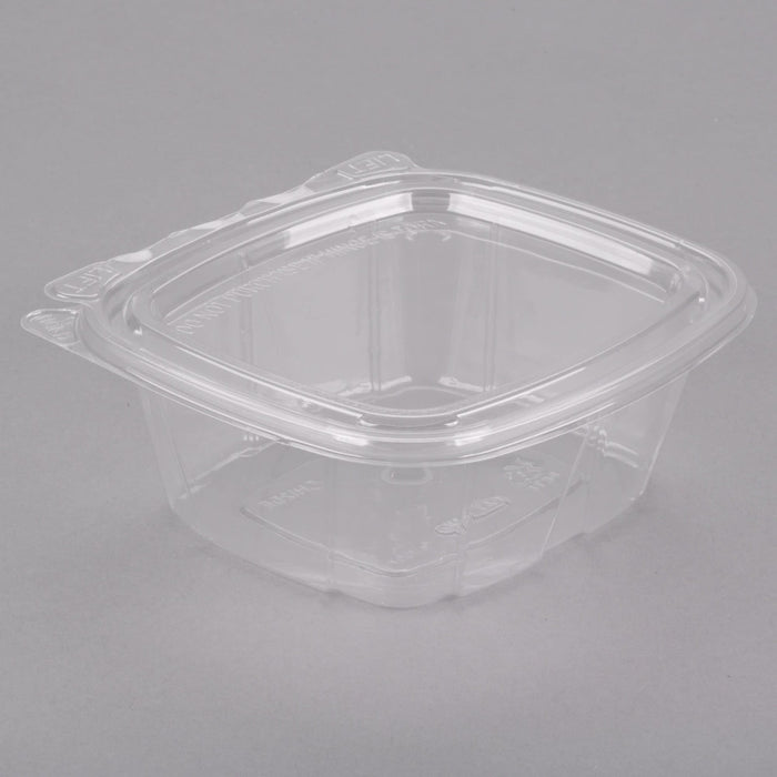 Dart CH12DEF ClearPac Safe Seal 12 oz. Tamper-Resistant, Tamper-Evident Container with Flat Lid -5 1/2" x 4 7/8" x 2" - 200/Case