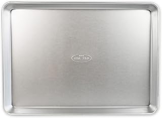 USA Pan Bakeware Traditional Aluminized Steel Uncoated Half Sheet Baking Sheet Pan, Made without nonstick coating