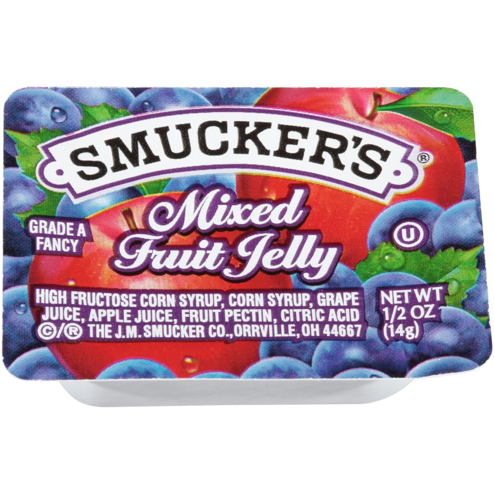 Smuckers Mixed Fruit Jelly by Smucker's – 0.5 Ounce (Pack of 200), Pack of 200, Model 5150000765