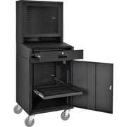 Mobile Security LCD Computer Cabinet Enclosure by Global Industrial – Alloy Steel, Black, Model 239115BKA