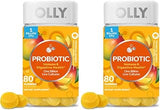 OLLY Probiotic Gummy,1 Billion CFUs,Immune and Digestive Support,Chewable Probiotic Supplement,Mango,80 Count (Pack of 2)