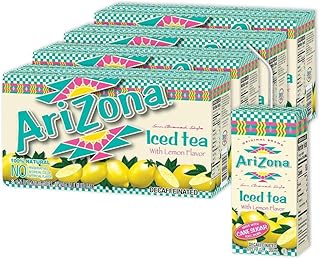 Arizona Decaffeinated Lemon Tea Boxes | Cane Sugar | 6.75 Fl Oz (32 Pack)