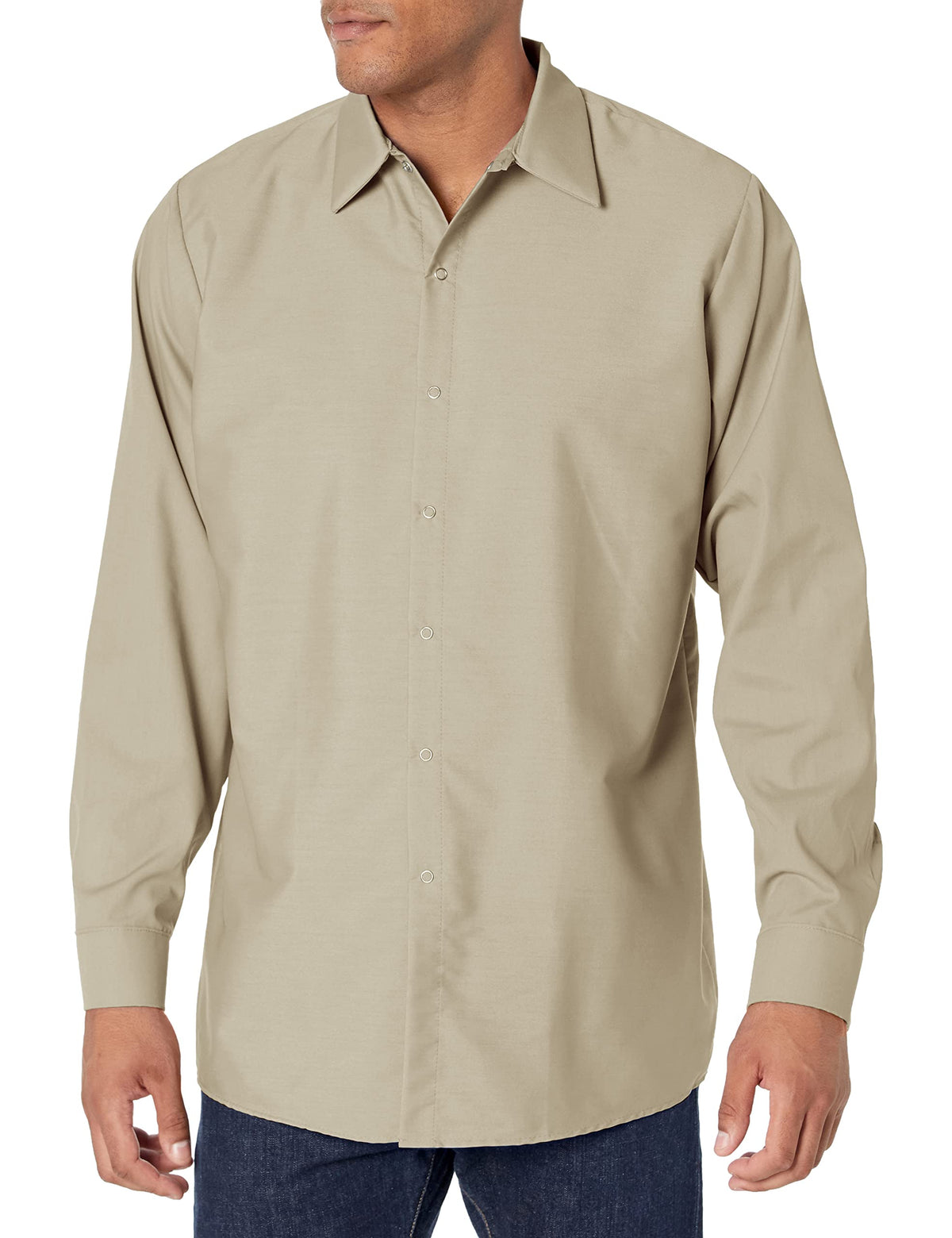 Red Kap Large / Light Tan / Rk Specialized Pocketless Work Shirt Button-Down Shirts