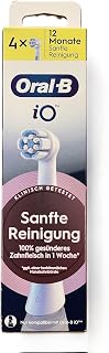 Oral-B iO Gentle Care Electric Toothbrush Head, Twisted & Angled Bristles for Deeper Plaque Removal, Pack of 4, Suitable for Mailbox, White