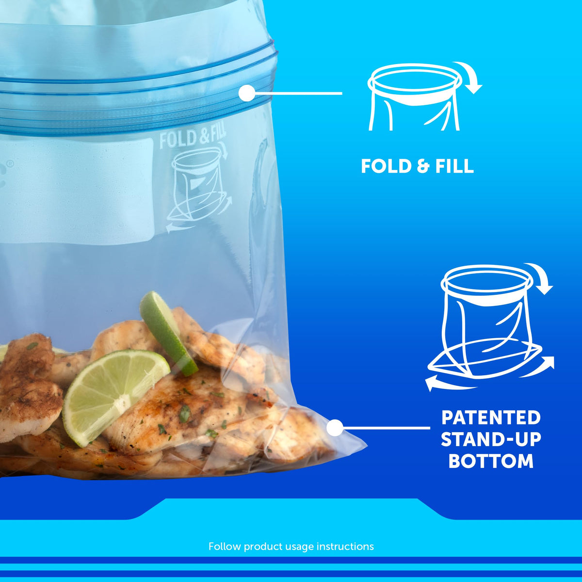 Ziploc 30 Count (Pack of 4) / Blue / 120 Count Food Storage Bags