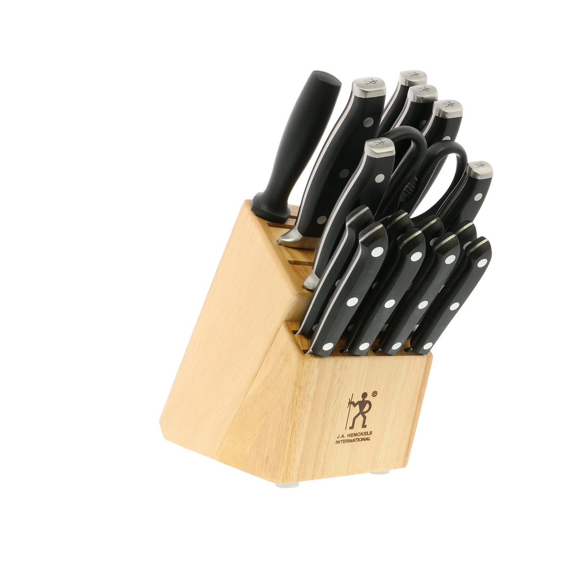 Forged Premio 17-pc Knife Block Set by HENCKELS – 17 Piece, Stainless Steel, Black, Pack of 17, Model 16935-017