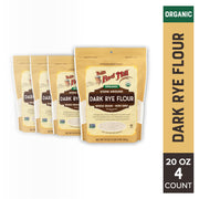 Organic Dark Rye Flour by Bob's Red Mill – 20 Ounce (Pack of 4), Pack of 4, Model P101342
