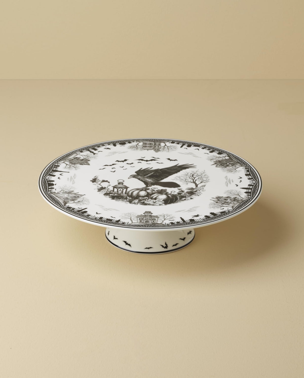 Haunted Village Cake Plate by Lenox – 1 Count, Porcelain, Multicolor, Model 899320