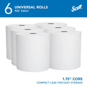 Scott Professional 6 Rolls × 950'/Roll - Essential / White / Scott Hard Roll Towel Paper Towels