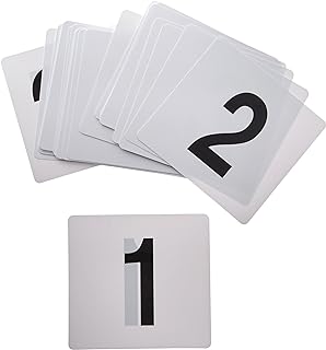 Winco 4" x 3 3/4" White Table Numbers, 1-25