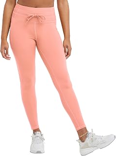 Champion Women's Leggings, Soft Touch, Moisture Wicking, Drawcord Leggings for Women, 25"