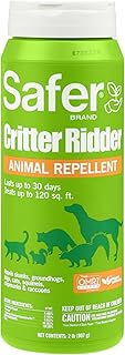 Safer Brand Critter Ridder Animal Repellent Granules - 2 LB Granules for Organic Pest Control - OMRI Listed for Organic Use - 5926 - Easy to Spread, Protect up to 120 Sq Ft - Repel with Scent & Taste