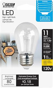 Feit Electric BPS14/SU/LED Non-Dimmable Led Bulb, 1.5 W, 120 V, 80 Lumens, 3000K, 1-1/2 in Dia X 3-1/4 in L, Warm White