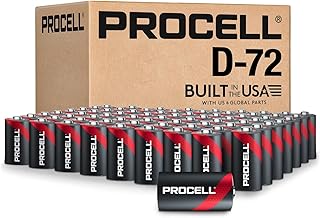 PROCELL D Cell Alkaline Batteries, 1.5V, 72-Pack Bulk for Professionals | Leak-resistant; 10-year shelf life; built in USA; powers flashlights, lanterns, alarm panels; facility maintenance