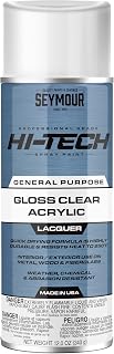 Seymour 16-121 Hi-Tech Lacquers Spray Paint, UV Resistant Gloss Clear Acrylic | Fast Drying Lacquer Formula, UV Resistant, Heat and Abrasion Resistant