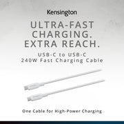 140W USB-C GaN Power Adapter 4 Port Charger with Cable by Kensington – Commercial Grade
