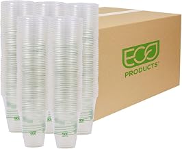 ECO PRODUCTS GreenStripe Clear Disposable Cold Cups, 12 oz, 1000 Count
