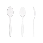 AmerCareRoyal Heavy Weight Unwrapped Disposable Polystyrene Plastic Teaspoons for Restaurants and Catering – Paper, Clear, Pack of 1000, Model S2601C-C