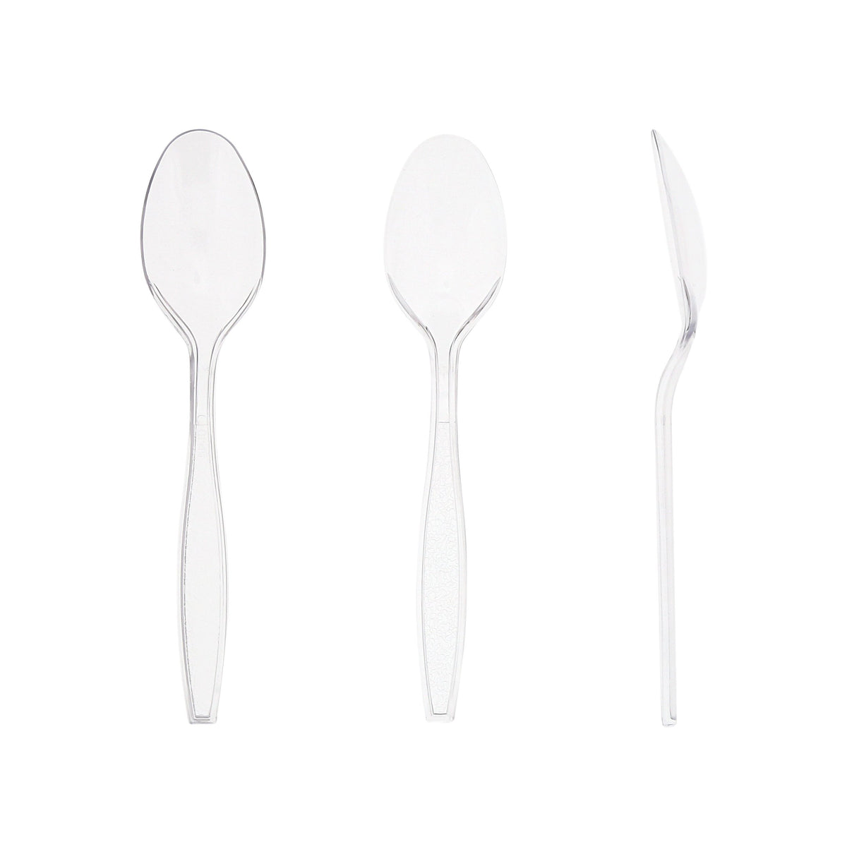 AmerCareRoyal Heavy Weight Unwrapped Disposable Polystyrene Plastic Teaspoons for Restaurants and Catering – Paper, Clear, Pack of 1000, Model S2601C-C