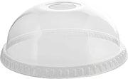 Fineline Super Sips 92mm PET Dome Lid with Hole, Clear