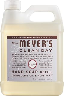 Mrs. MEYER'S CLEAN DAY Hand Soap Refill, Lavender Scent, 33 Fl Oz Bottle (Pack of 6)
