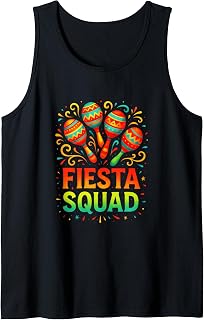 Fiesta Squad - Mexican Sombrero Maracas Fun Tank Top