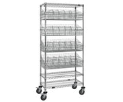 QUANTUM STORAGE SYSTEMS Chrome / 80" H x 48" W x 24" D / Chrome Wire 4B 3S & LH IM DV CC Storage Racks