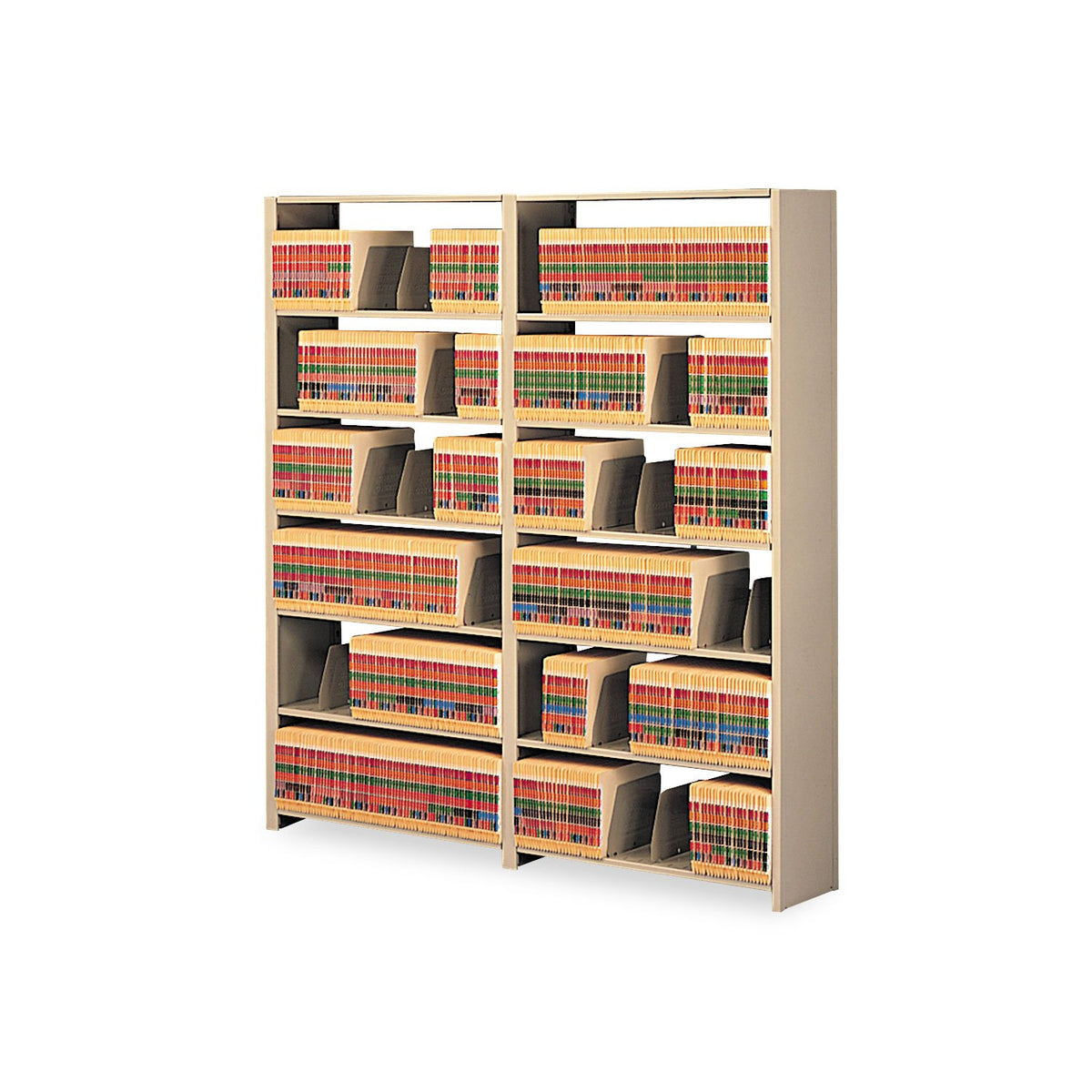 Snap-Together Steel Seven-Shelf Closed Starter Set by Tennsco – 7, Alloy Steel, Sand, Model TNN128848PCSD