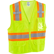 Class 2 Hi-Vis Safety Vest by Global Industrial – 4X-Large-5X-Large, Polyester, Lime Green, Model 641641LXXXXL