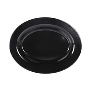 18" x 14" Black Oval Heavy-Duty Wide Rim Melamine Plastic Serving Platter by Elite Global Solutions – 18" x 14", Melamine, Black, Model M18OV-B