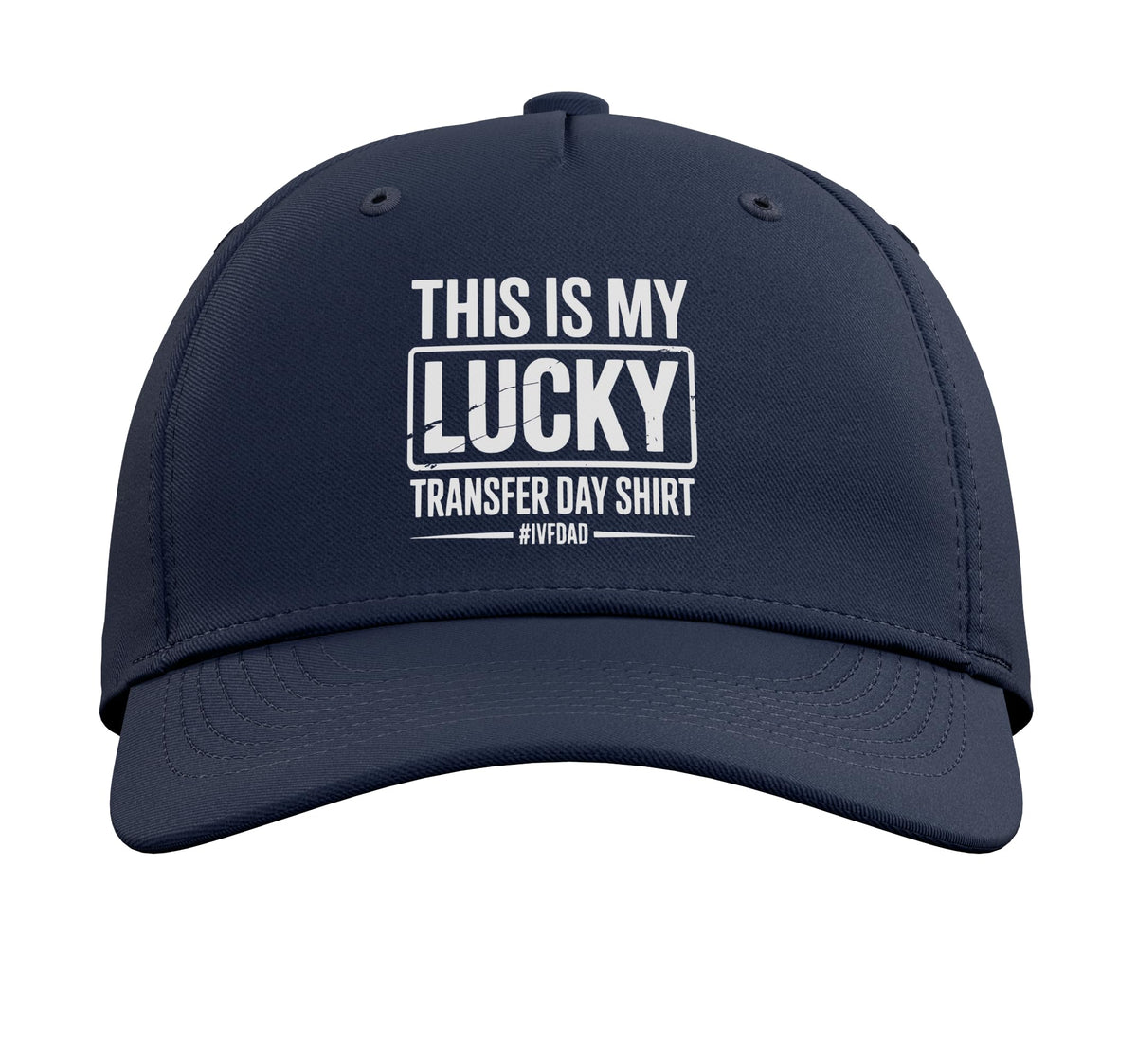 IVF in Vitro Fertilization Transfer Day Fertility Pregnancy Adjustable Printed Baseball Hat by IVF In Vitro Fertilization SteMi Apparel – Cotton, Navy Blue