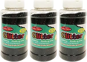 CLI Charles Leonard Creative Arts Glitter, Black, Pack of 3 (1 lb) Bottles (CHL41120-3)