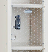 Global Industrial 6-Tier 6 Door Clear View Locker – Digital Lock, 12" Wx15 Dx78 H, Tan, Assembled