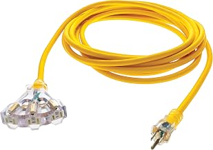 RoadPro 25FT Multi-Outlet Extension Cord RPBAD001 Heavy-Duty 12-Gauge 3-Wire SJTW Power Cable for Indoor Outdoor