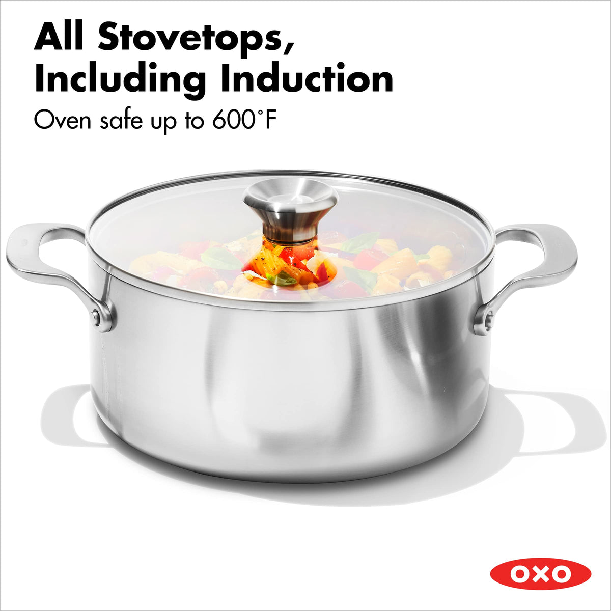 OXO 5QT Stock Pot with Lid / 5 Quarts / Black Stockpots