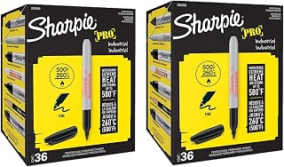 Sharpie Industrial Permanent Marker, Fine Bullet Tip, Black (72)