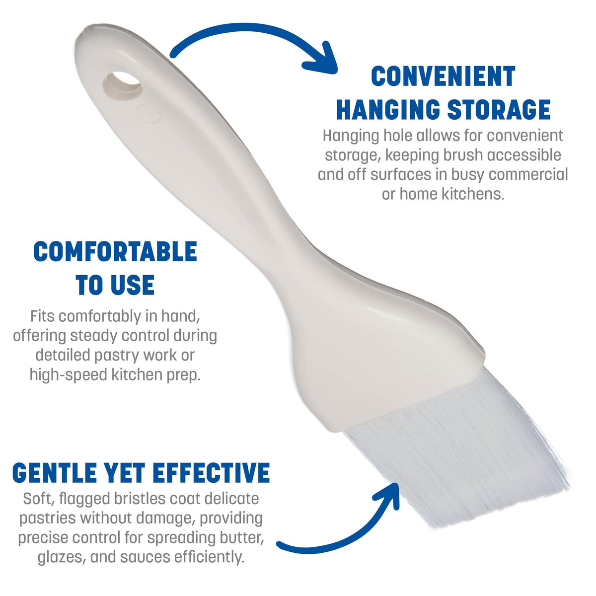 40391-02 7.50" Length by Carlisle FoodService Products – 2", Nylon, White, Model 4039102