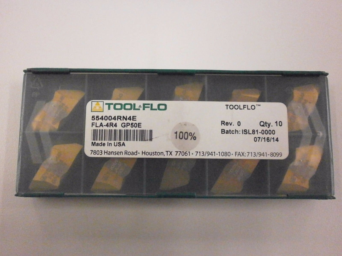 10pc) ToolFlo Top Notch Carbide Acme Threading Inserts NA 4R4 GP50C by Tool Flo – Carbide, Pack of 10, Model FLA 4R4 GP50