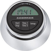 Zassenhaus Magnetic Retro Digital Kitchen Timer, 2.75-Inch, Silver, M072211