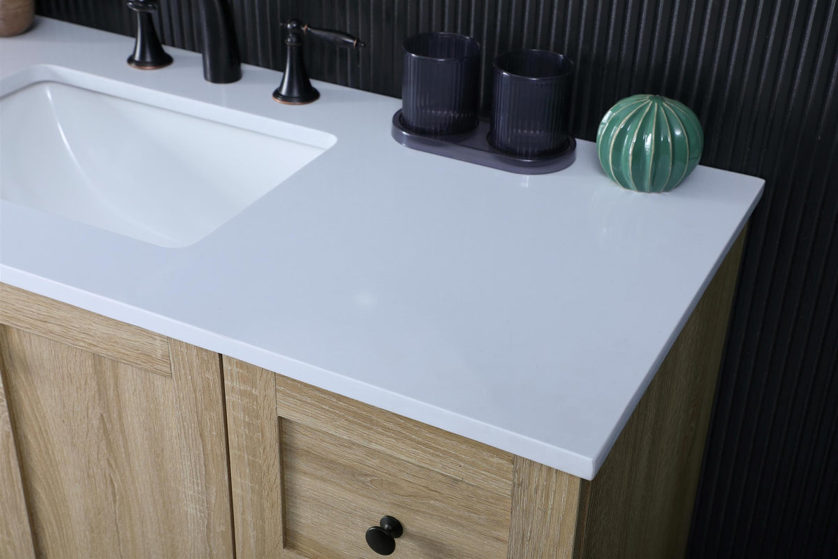 Elegant Kitchen And Bath 48 Inch Single Bathroom Vanity In Mango Wood by Elegant Lighting – 19.00" W x 34.00" H x 48.00" D, Mango Wood, Model VF2848MW
