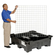 Spill Containment Sump with Wire Deck by Global Industrial – 50.5"L x 50.5"W x 15.88"H, Polyethylene, Black, Model 298441