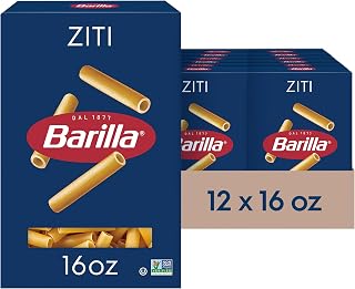 Barilla Ziti Pasta, Non-GMO Kosher Pasta, 16oz. (12PK)