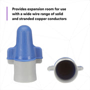 Performance Plus Wire Connector by 3M – 50 units, Plastic, Blue/grey, Pack of 50, Model B/G+POUCH