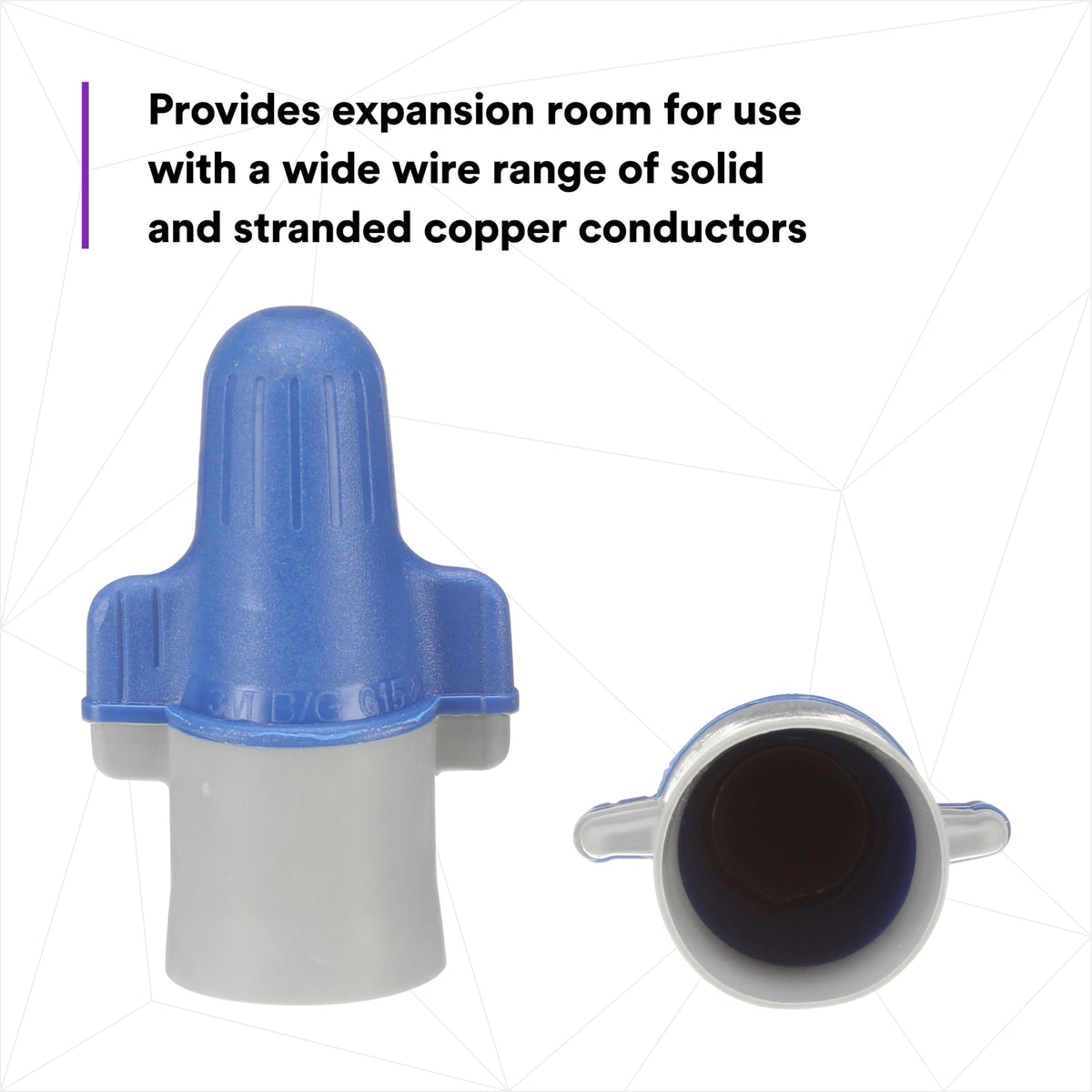 Performance Plus Wire Connector by 3M – 50 units, Plastic, Blue/grey, Pack of 50, Model B/G+POUCH
