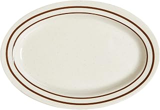 G.E.T. OP-950-U Melamine Oval Serving Platter / Dinner Plate, 9.75" x 7.25", Ultraware (Set of 12)