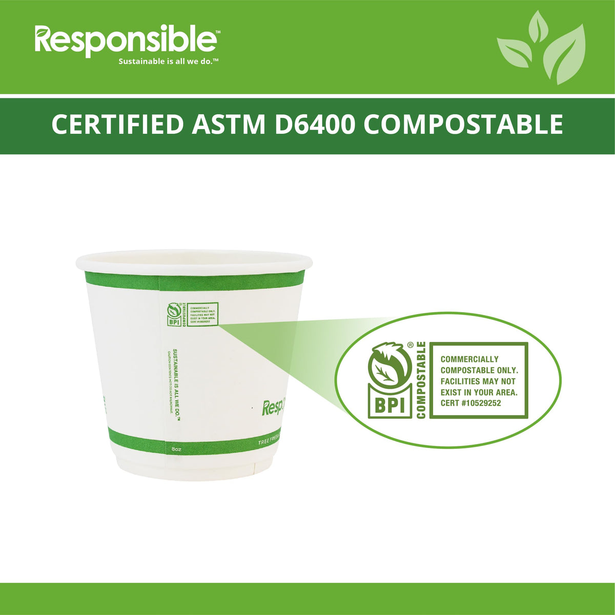 Responsible Products White / 500 / 8 Ounces Cups